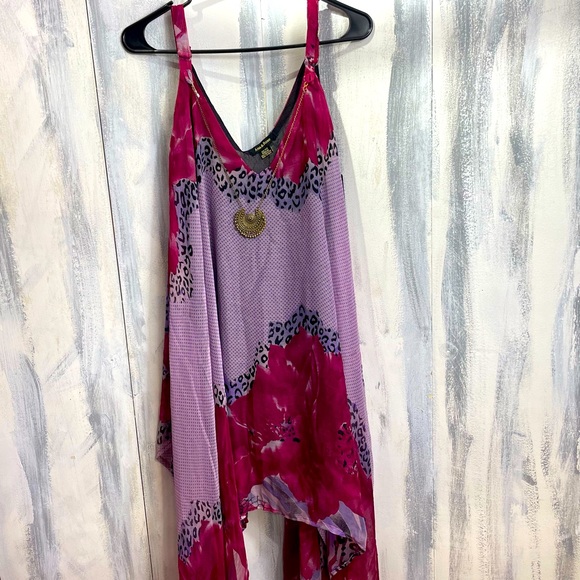 Ana & Rose Other - Ana & Rose Sheer Floral Animal Print Sleeveless Gold Necklace Beach Coverup OS